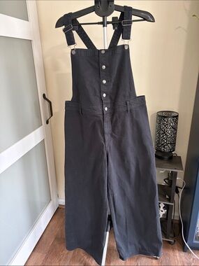 Universal Thread Black Wide-Leg Sailor Overalls